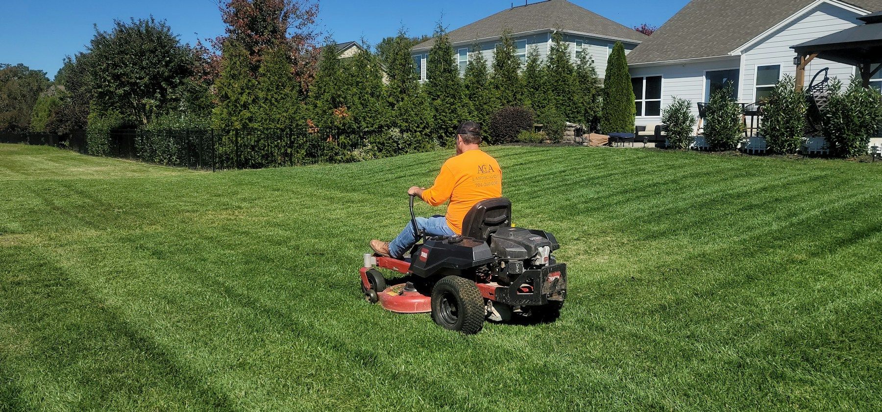 Commercial zero-turn mower handling large Prosper TX lawn